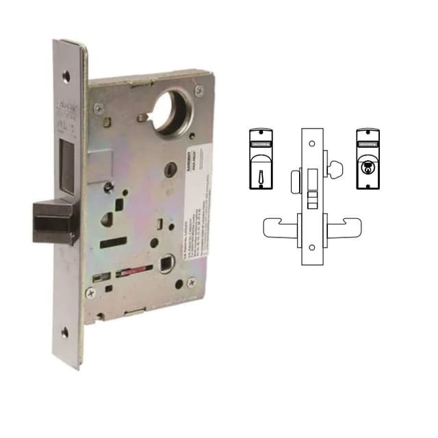 8200 Series 8225 Dormitory/Exit Lockset Body