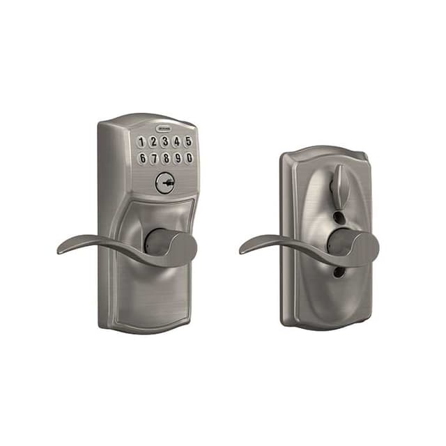 FE595 Keypad Lever with Camelot Trim and Accent Lever with Flex Lock