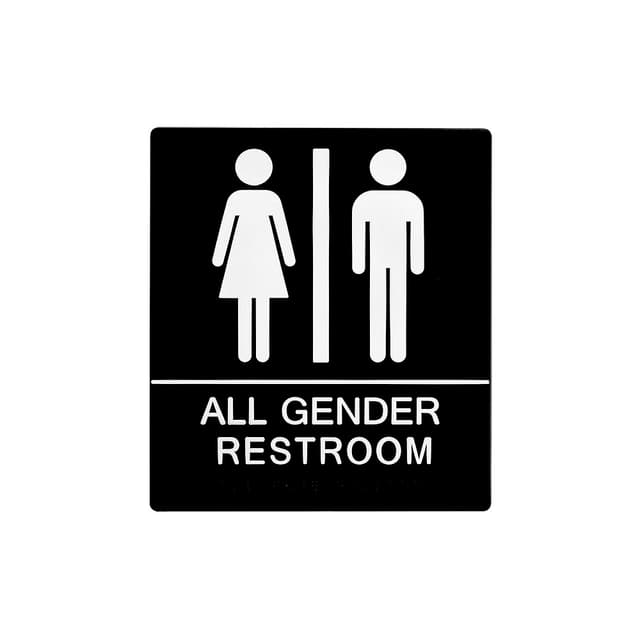 8 x 9 All Gender Wall Sign With Braille