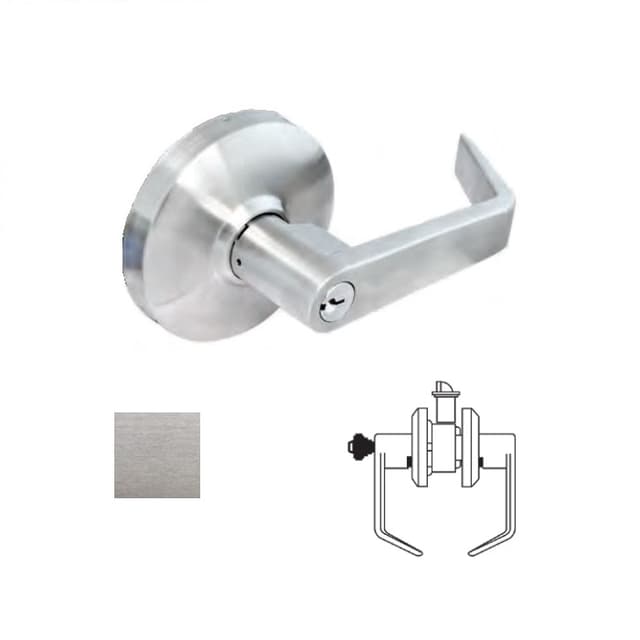 Grade 1 Storeroom Lever Lockset, SFIC, Clutch Mechanism