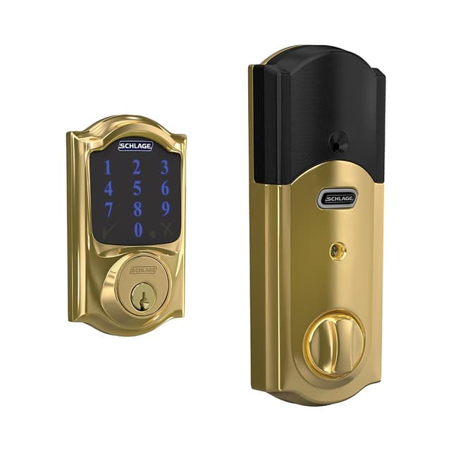 BE469ZP Camelot Schlage Connect Deadbolt with Alarm