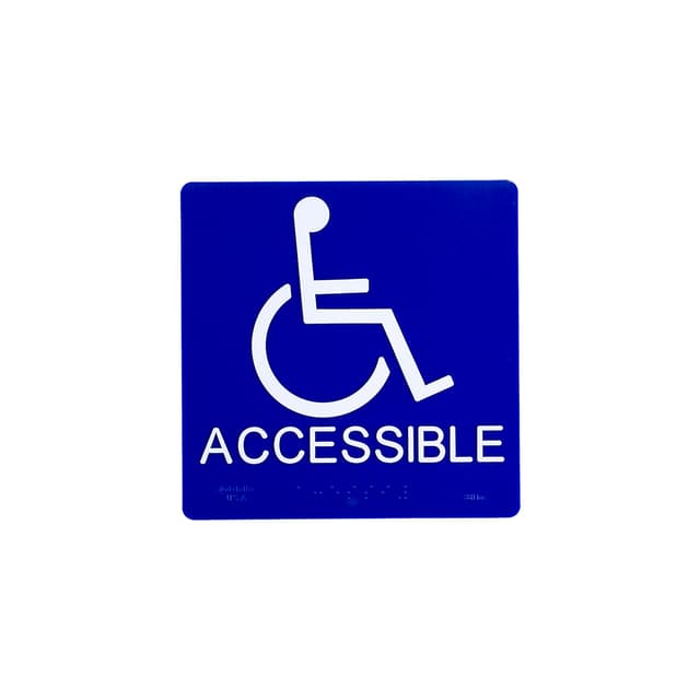 6 x 6 Handicapped Accessible Symbol With Braille