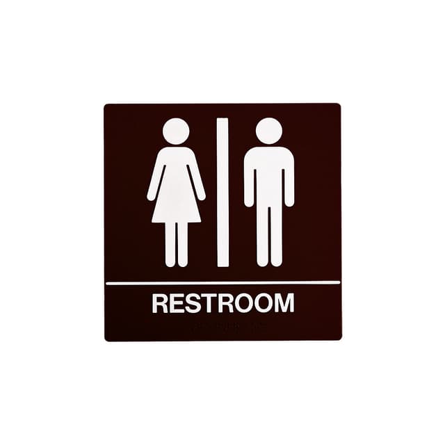 8 x 8 Unisex Door Sign With Braille