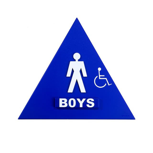 12 x 12 Boys Door Sign With Handicapped Symbol