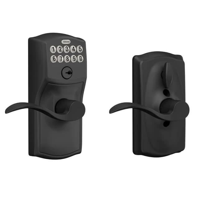 FE595 Keypad Lever with Camelot Trim and Accent Lever with Flex Lock