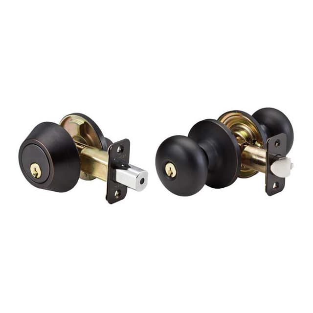 Biscuit Knob Entry & Deadbolt Combo