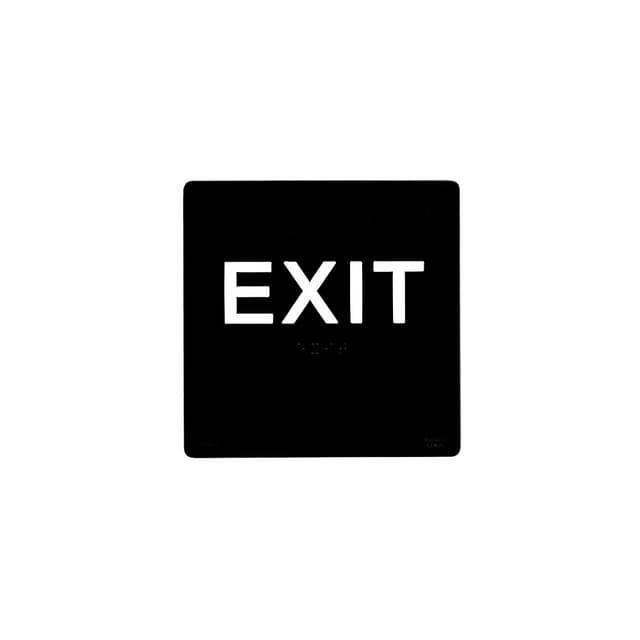 6 x 6 Exit Text 1/8" Acrylic With Braille