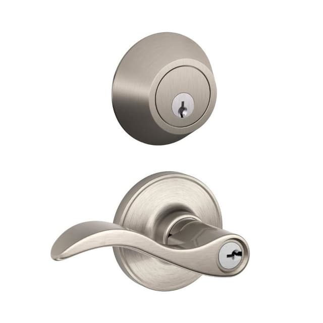 JC60 Seville Keyed Entry Lever and Deadbolt in Vis Pack