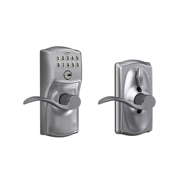 FE595 Keypad Lever with Camelot Trim and Accent Lever with Flex Lock