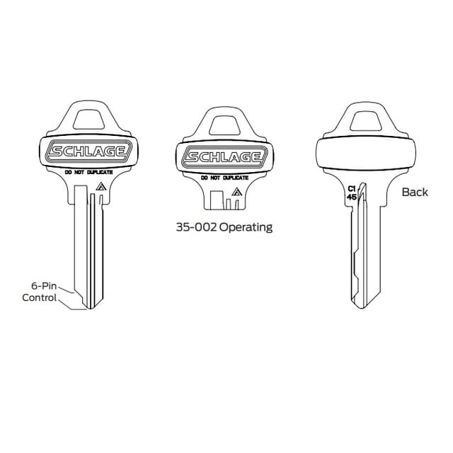 Full Size Everest Standard Key Blank C124 Keyway