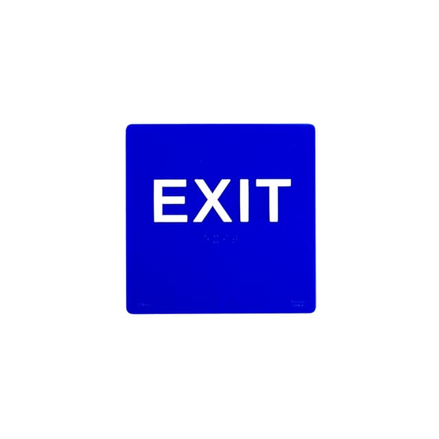 6 x 6 Exit Text 1/8" Acrylic With Braille
