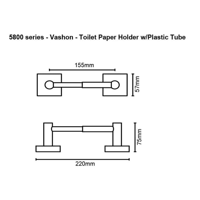 Vashon Toilet Paper Holder W/Plastic Tube