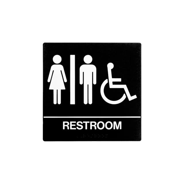 8 x 8 Unisex Door Sign With Braille & Handicapped Symbol