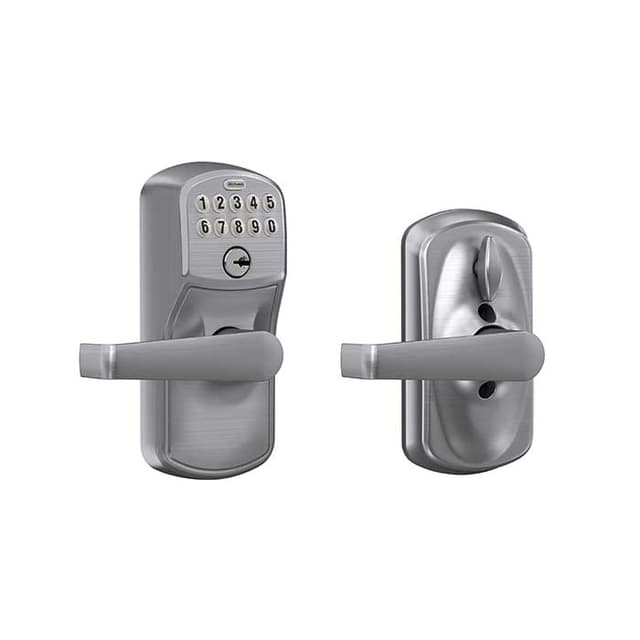 FE595 Keypad Lever with Plymouth Trim and Elan Lever with Flex Lock