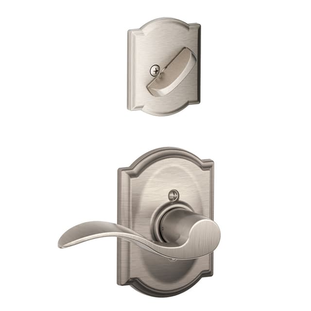 F59 Accent Inside Trim Handleset/Entrance Lever Lock with Camelot Trim