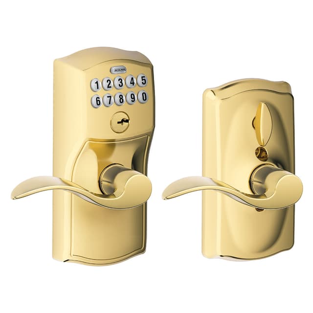 FE595 Keypad Lever with Camelot Trim and Accent Lever with Flex Lock