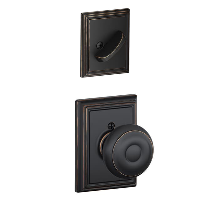 F59 Georgian Inside Trim Handleset/Entrance Knob Lock with Addison Trim