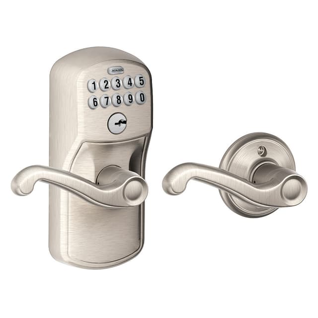 FE575 Keypad Lever with Plymouth Trim and Flair Lever with Auto Lock