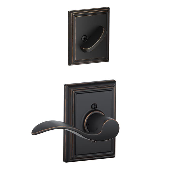 F59 Accent Inside Trim Handleset/Entrance Lever Lock with Addison Trim