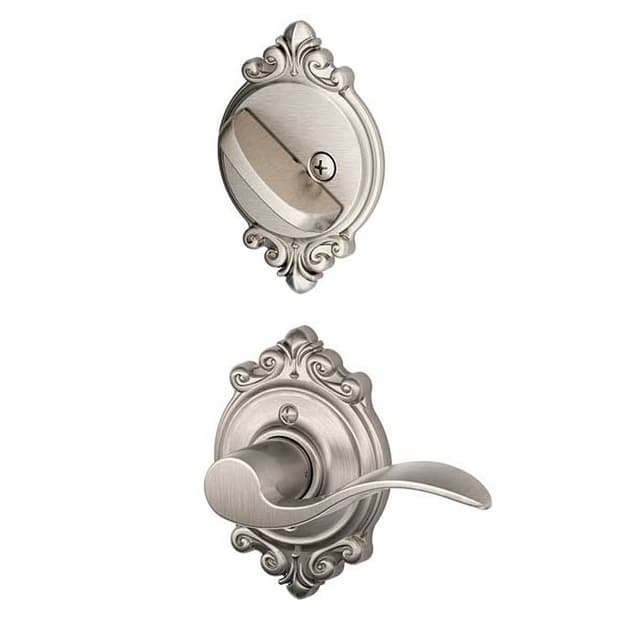 F59 Accent Inside Trim Handleset/Entrance Lever Lock with Brookshire Trim