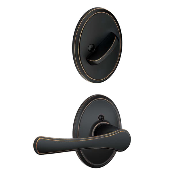 F59 Avila Inside Trim Handleset/Entrance Lever Lock with Wakefield Trim