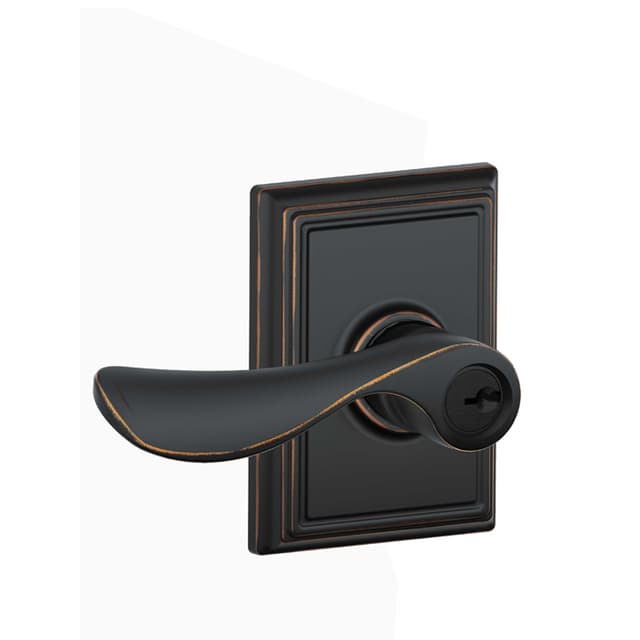 F51A Champagne Keyed Entry Lever Lock With Addison Trim