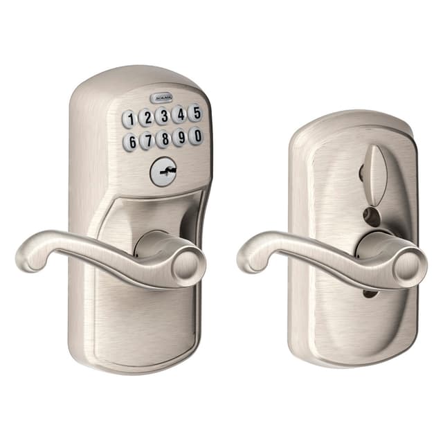 FE595 Keypad Lever with Plymouth Trim and Flair Lever with Flex Lock