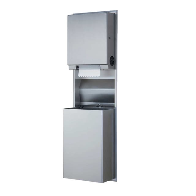 Recessed Convertible Paper Towel Dispenser/Waste Receptacle