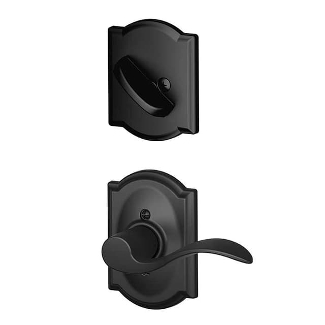 F59 Accent Inside Trim Handleset/Entrance Lever Lock with Camelot Trim