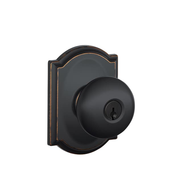 F51A Plymouth Keyed Entry Knob Lock With Camelot Trim