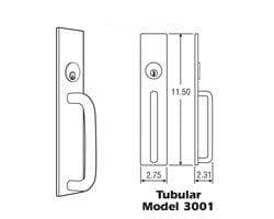 3001 Round Tubular Fixed Pull Exit Device Trim