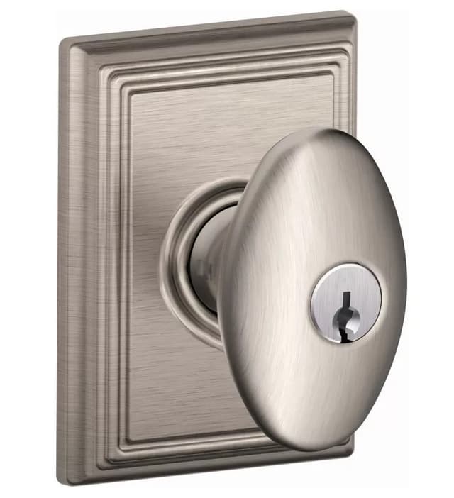 F51A Siena Keyed Entry Knob Lock With Addison Trim