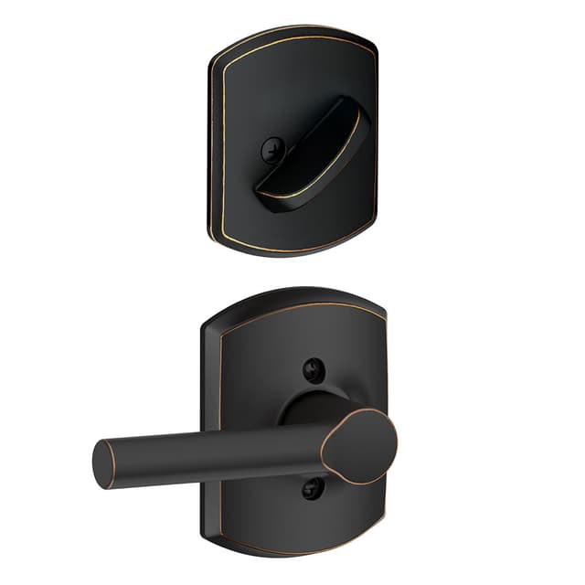 F59 Broadway Inside Trim Handleset/Entrance Lever Lock with Greenwich Trim