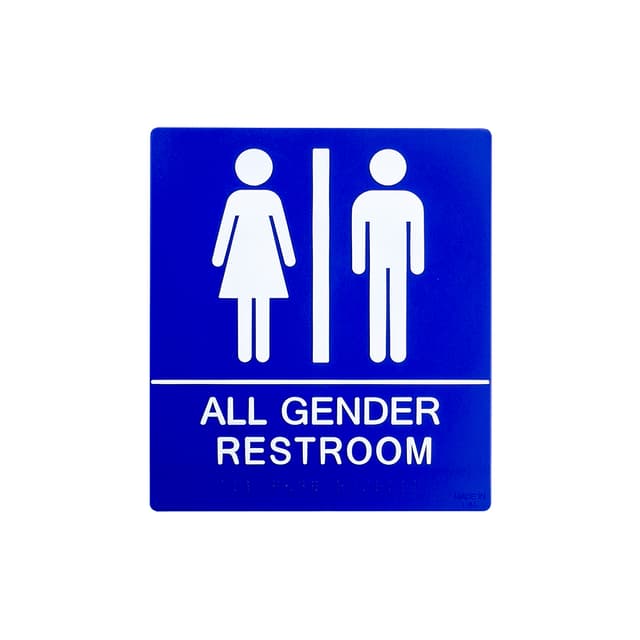 8 x 9 All Gender Wall Sign With Braille