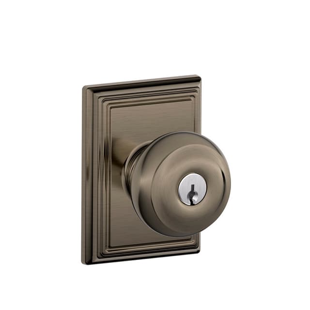 F51A Georgian Keyed Entry Knob Lock With Addison Trim