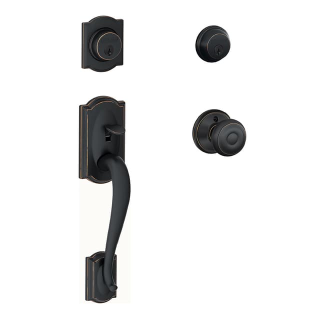 F62 Camelot Double Cylinder Handleset with Georgian Entrance Knob