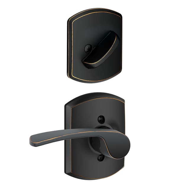 F59 Merano Inside Trim Handleset/Entrance Lever Lock with Greenwich Trim