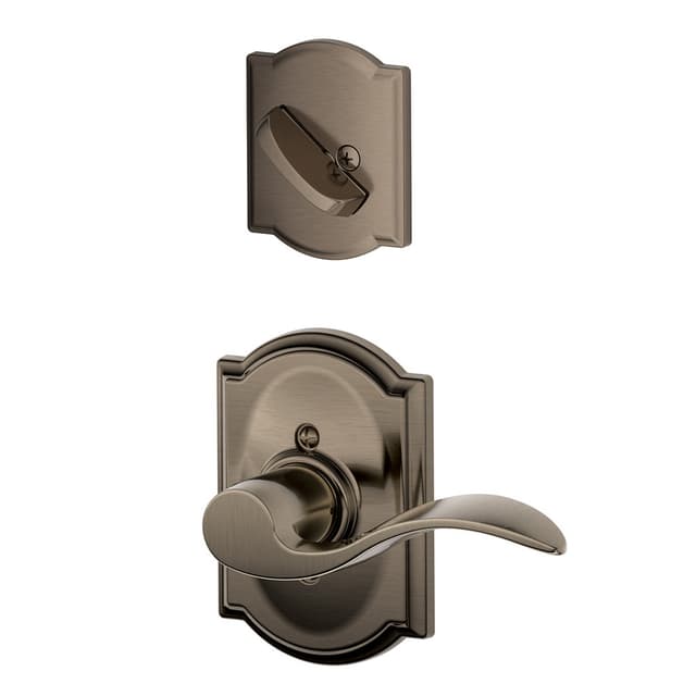 F59 Accent Inside Trim Handleset/Entrance Lever Lock with Camelot Trim