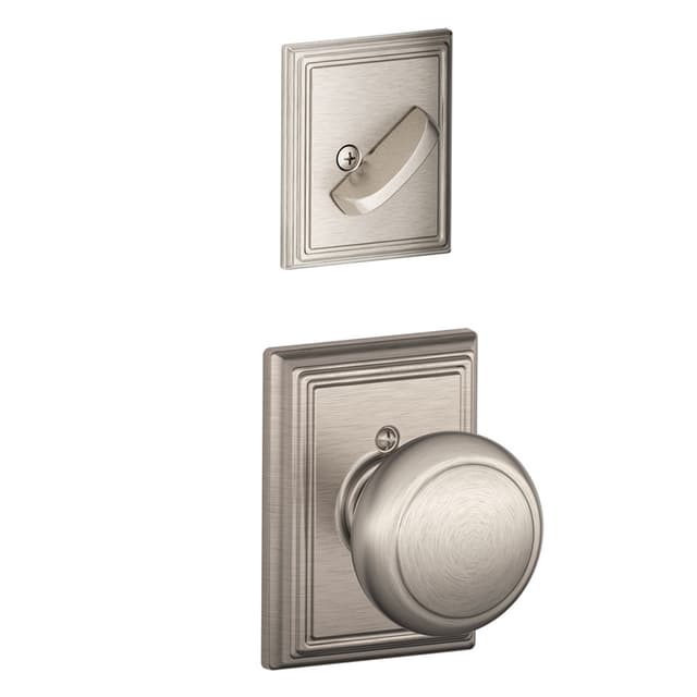 F59 Andover Inside Trim Handleset/Entrance Knob Lock with Addison Trim