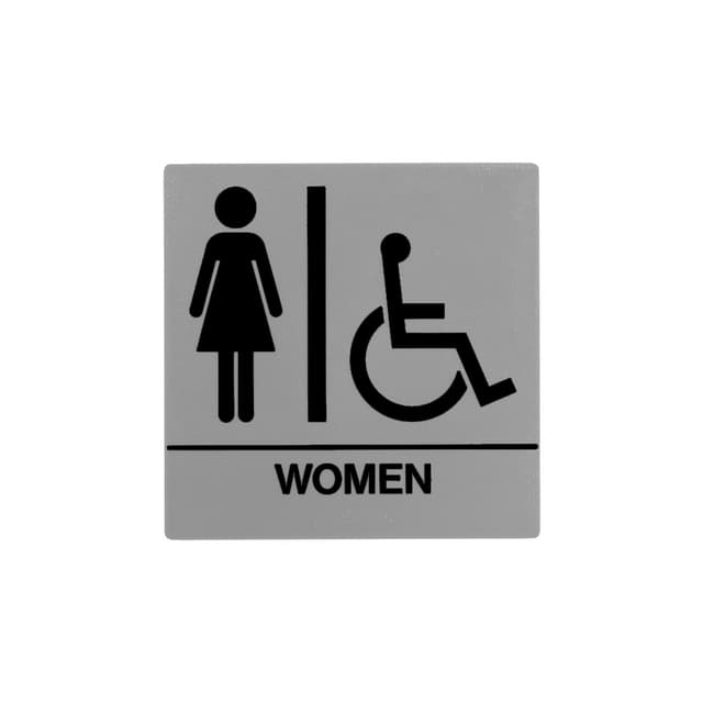 8 x 8 Women Door Sign With Braille & Handicapped Symbol