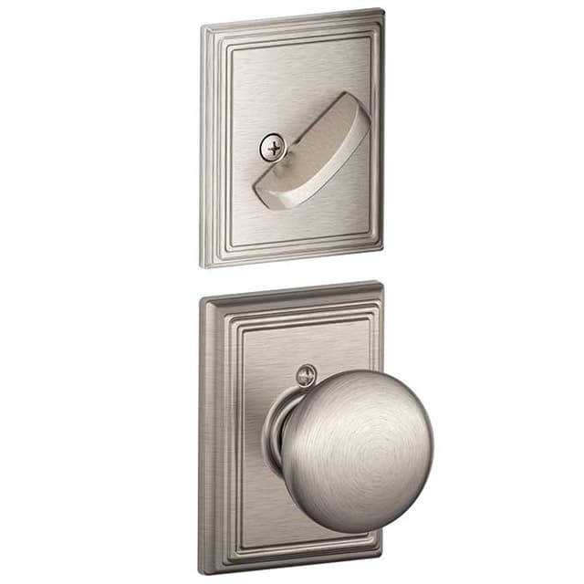 F59 Plymouth Inside Trim Handleset/Entrance Knob Lock with Addison Trim