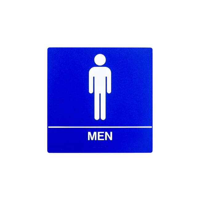 8 x 8 Men Door Sign With Braille