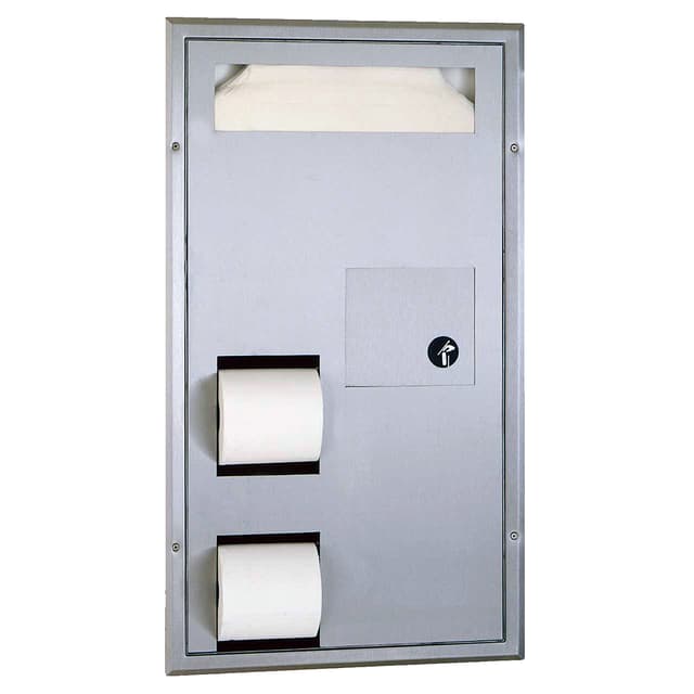 B-3571 Seat-Cover Dispenser Sanitary Napkin Disposal and Toilet Tissue Dispenser