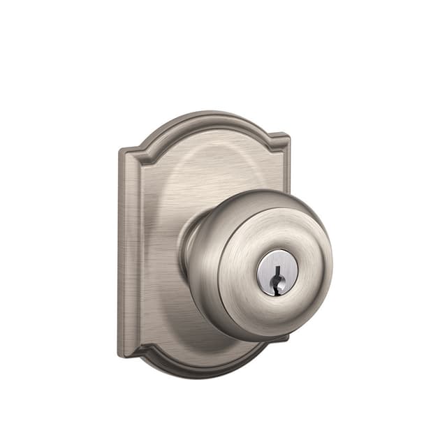 F51A Georgian Keyed Entry Knob Lock With Camelot Trim