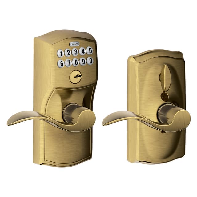 FE595 Keypad Lever with Camelot Trim and Accent Lever with Flex Lock