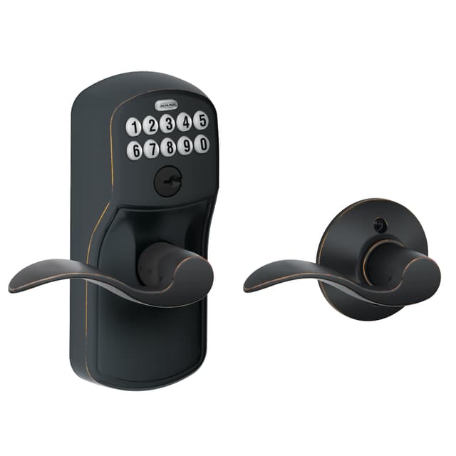 FE575 Keypad Lever with Plymouth Trim and Accent Lever with Auto Lock