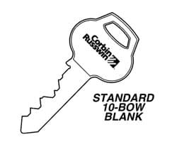 Single Section Standard Bow Key Blank