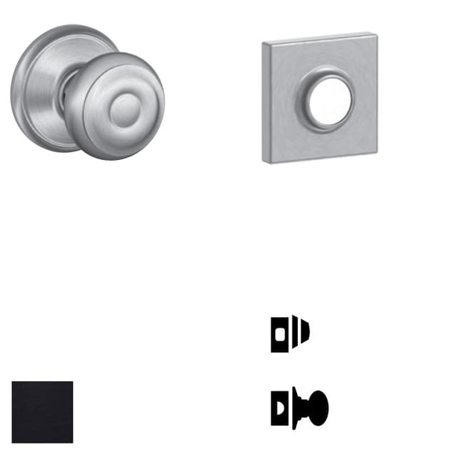 F59 Georgian Inside Trim Handleset/Entrance Knob Lock with Collins Trim