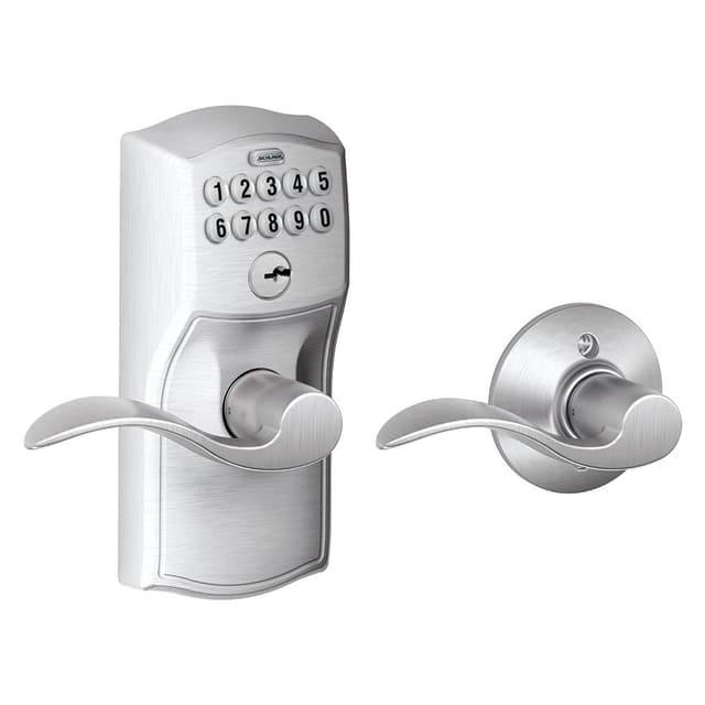 FE575 Keypad Lever with Camelot Trim and Accent Lever with Auto Lock