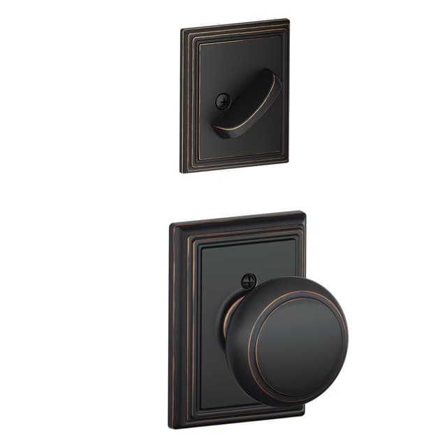 F59 Andover Inside Trim Handleset/Entrance Knob Lock with Addison Trim